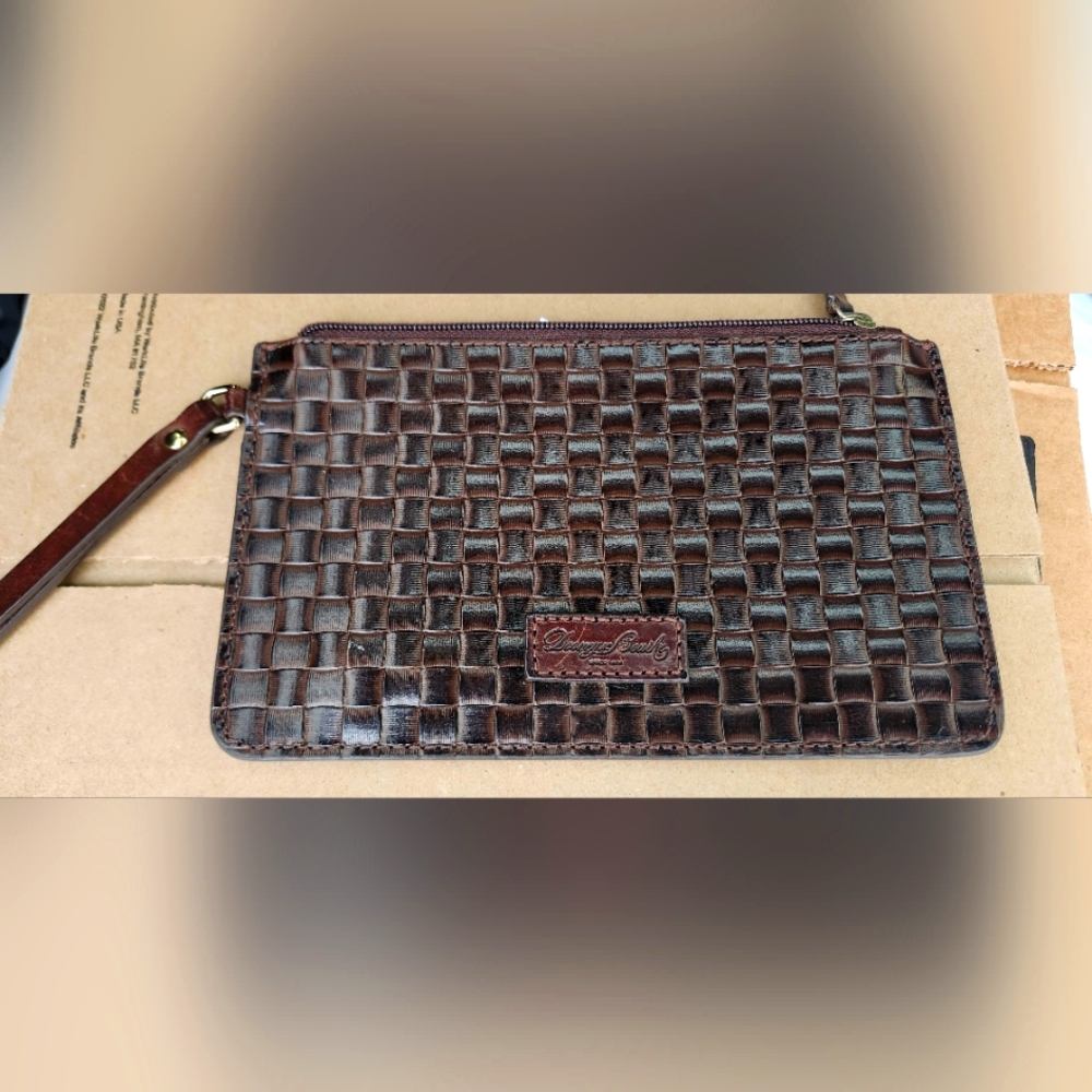 Dooney & Bourke Liliana Woven Leather Wristlet Brown